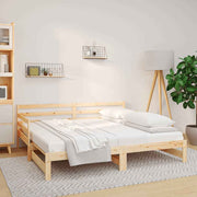vidaXL Slaapbank uitschuifbaar 2x(80x200) cm massief grenenhout