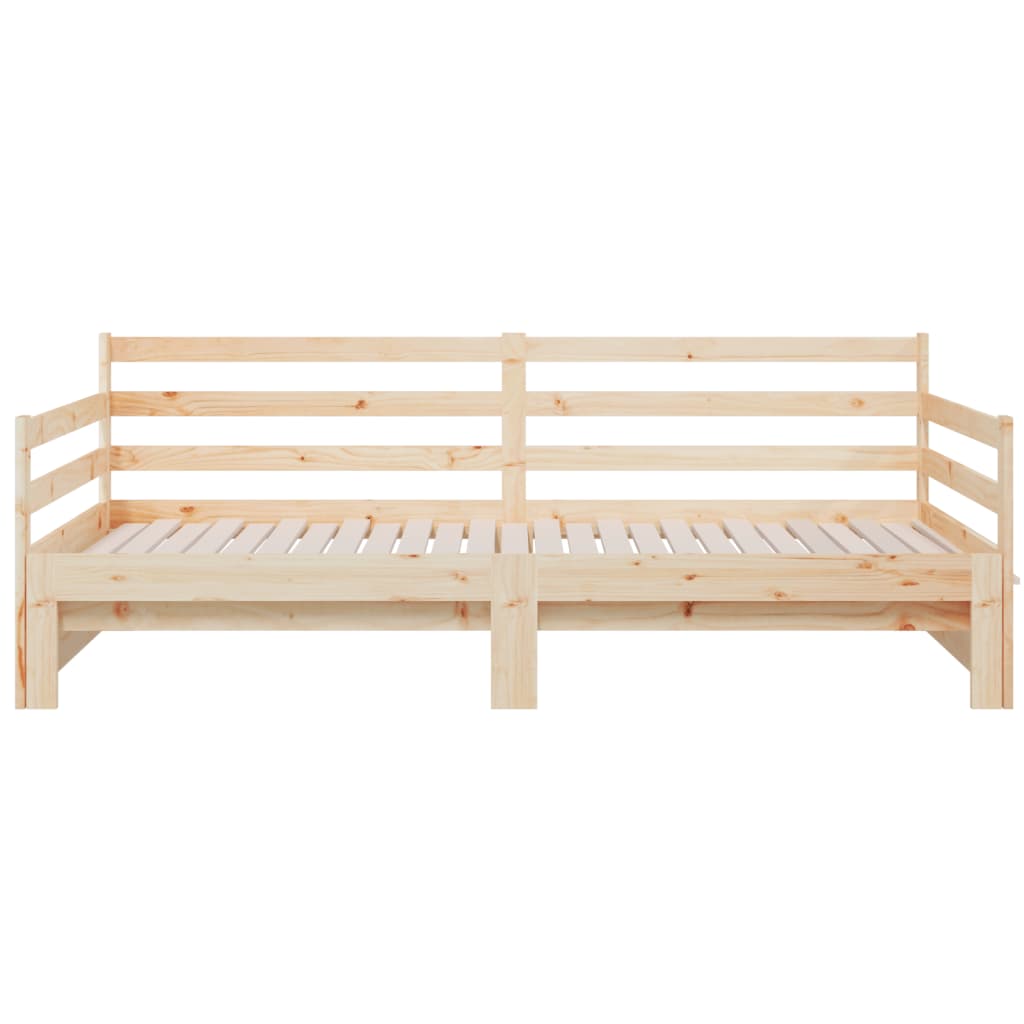 vidaXL Slaapbank uitschuifbaar 2x(80x200) cm massief grenenhout