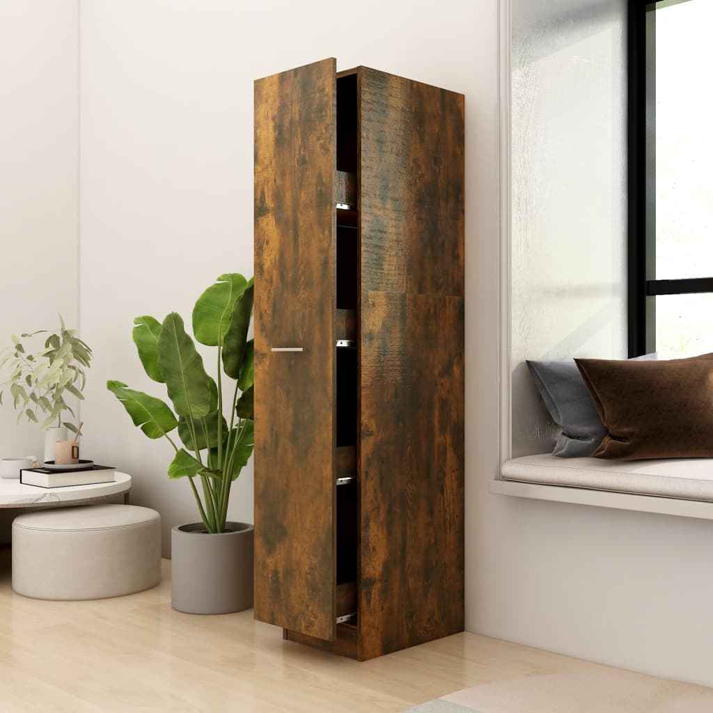 vidaXL Apothekerskast 30x42,5x150 cm bewerkt hout hoogglans wit
