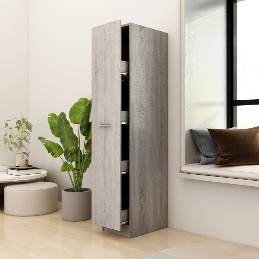 vidaXL Apothekerskast 30x42,5x150 cm bewerkt hout hoogglans wit