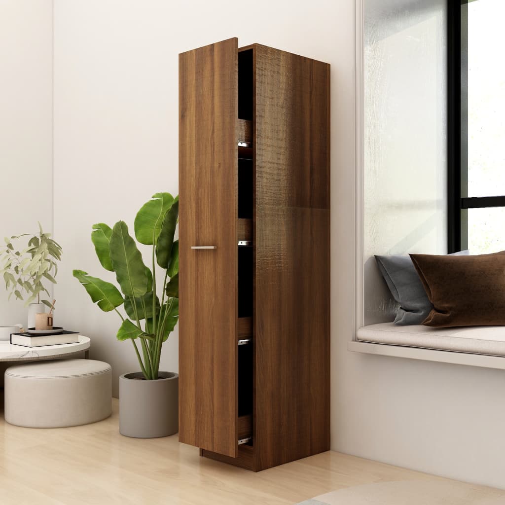 vidaXL Apothekerskast 30x42,5x150 cm bewerkt hout hoogglans wit