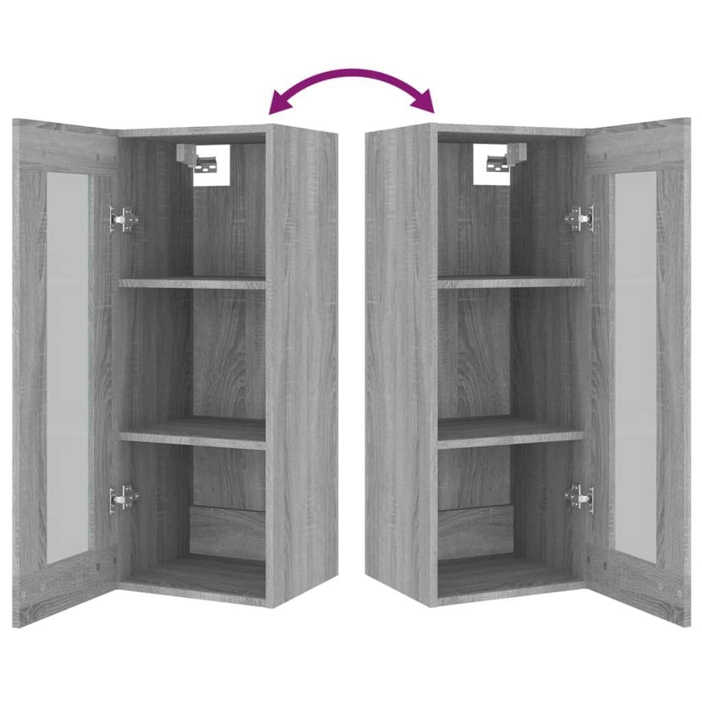 vidaXL Wandkast 34,5x34x90 cm grijs sonoma eikenkleurig - Aashly