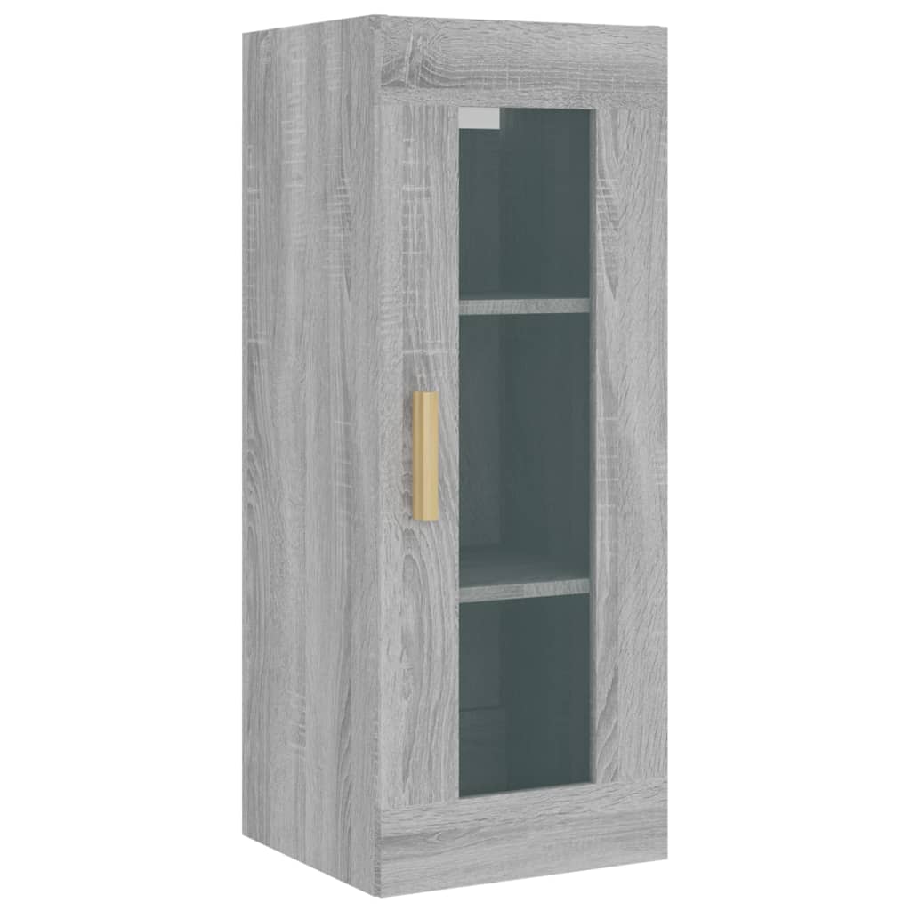 vidaXL Wandkast 34,5x34x90 cm grijs sonoma eikenkleurig - Aashly