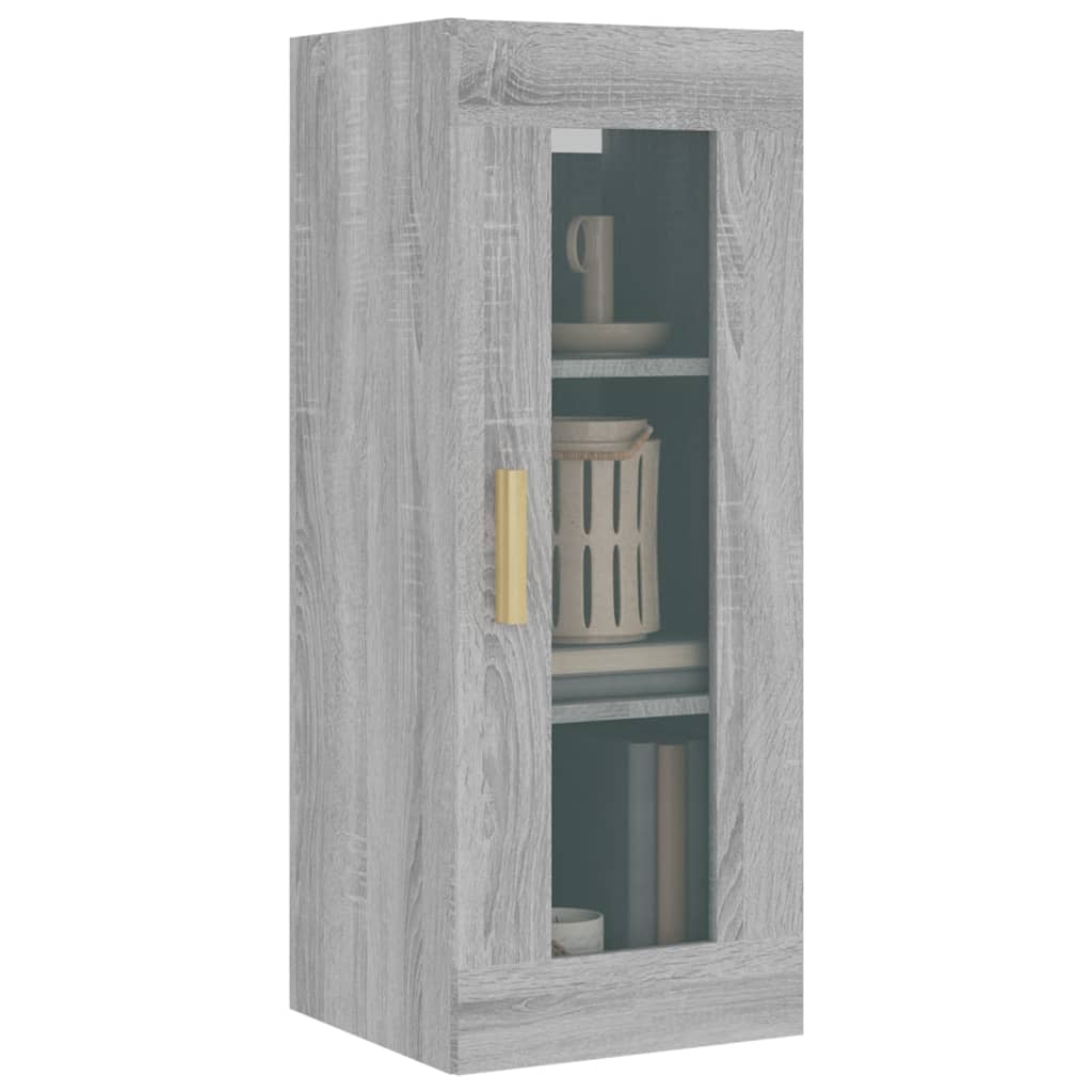 vidaXL Wandkast 34,5x34x90 cm grijs sonoma eikenkleurig - Aashly