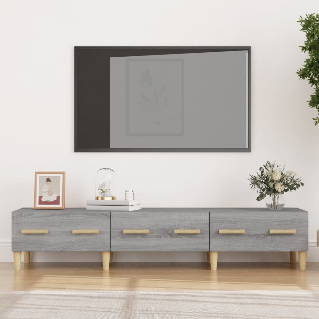 vidaXL Tv-meubel 150x34,5x30 cm bewerkt hout bruin eikenkleur - Aashly