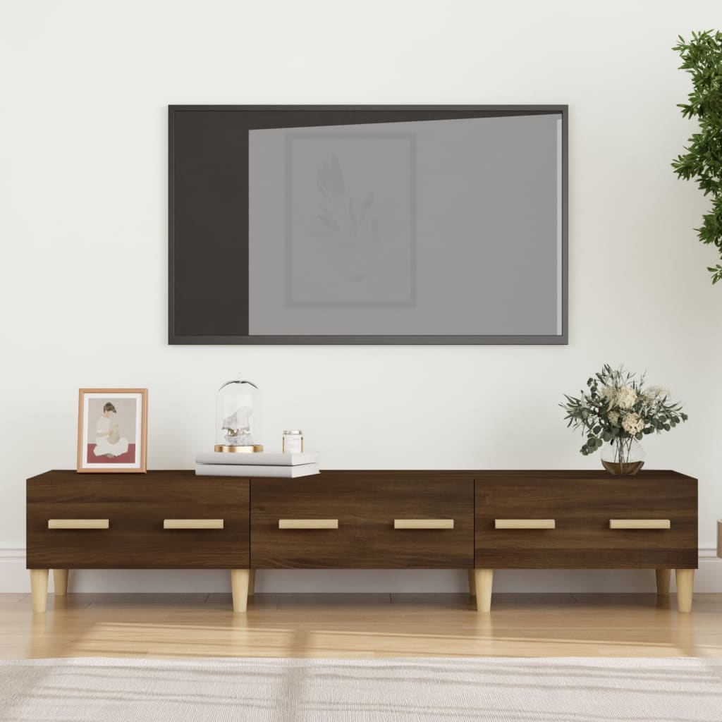 vidaXL Tv-meubel 150x34,5x30 cm bewerkt hout bruin eikenkleur - Aashly