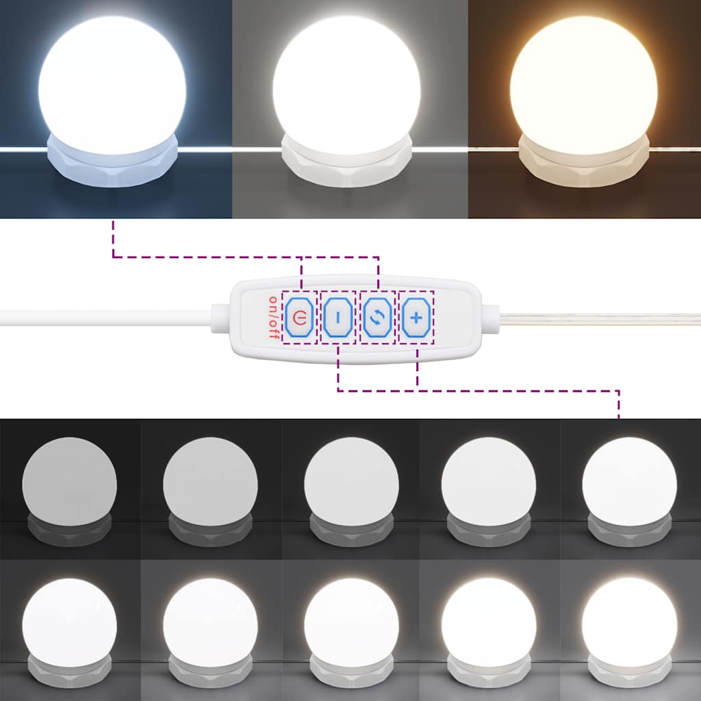 vidaXL Kaptafel met LED-verlichting 96x40x142 cm grijs sonoma eiken