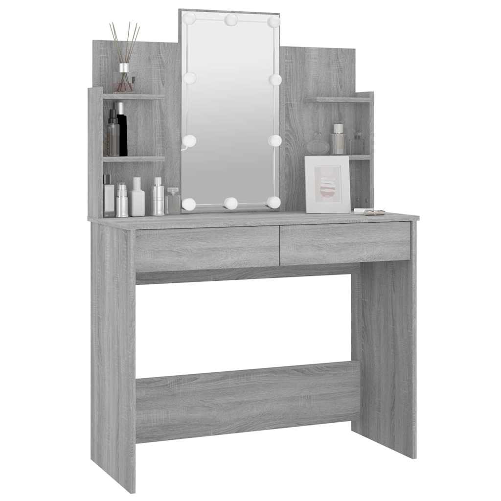 vidaXL Kaptafel met LED-verlichting 96x40x142 cm grijs sonoma eiken