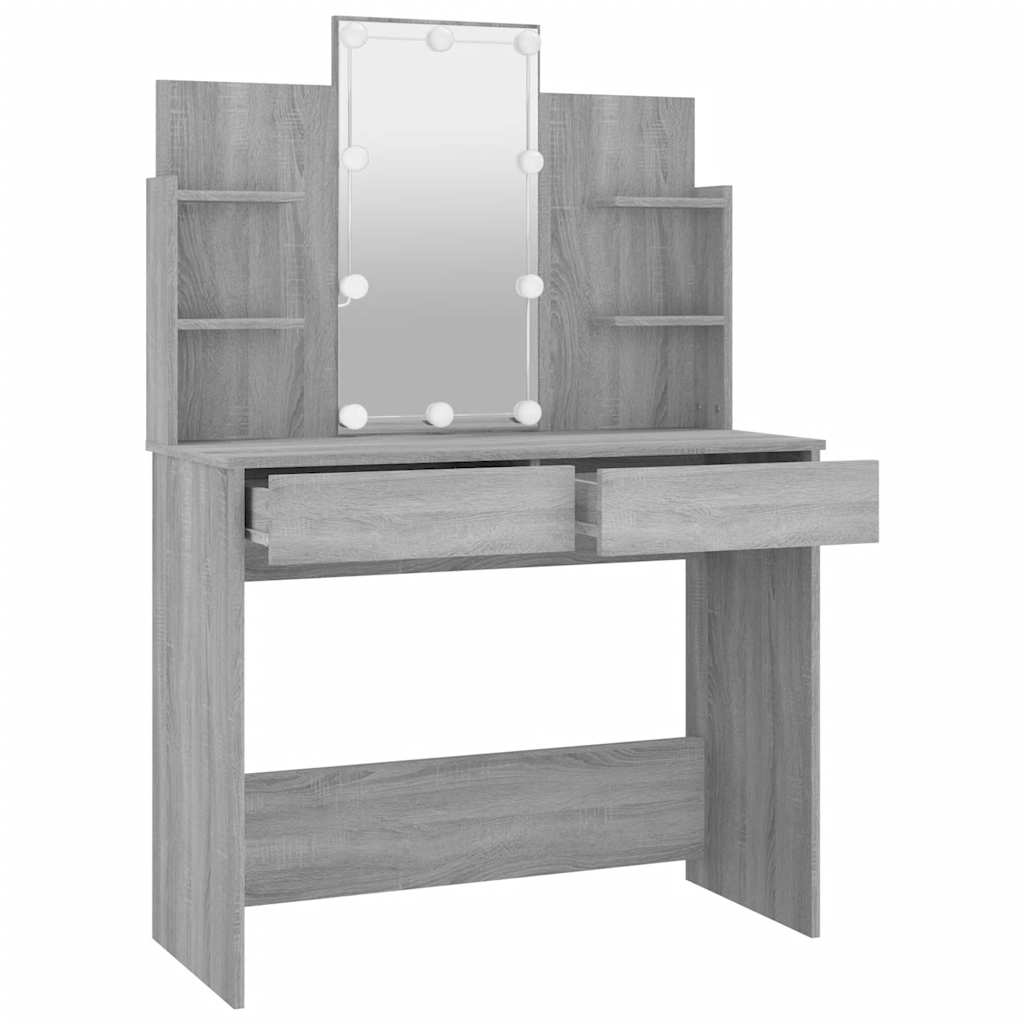 vidaXL Kaptafel met LED-verlichting 96x40x142 cm grijs sonoma eiken