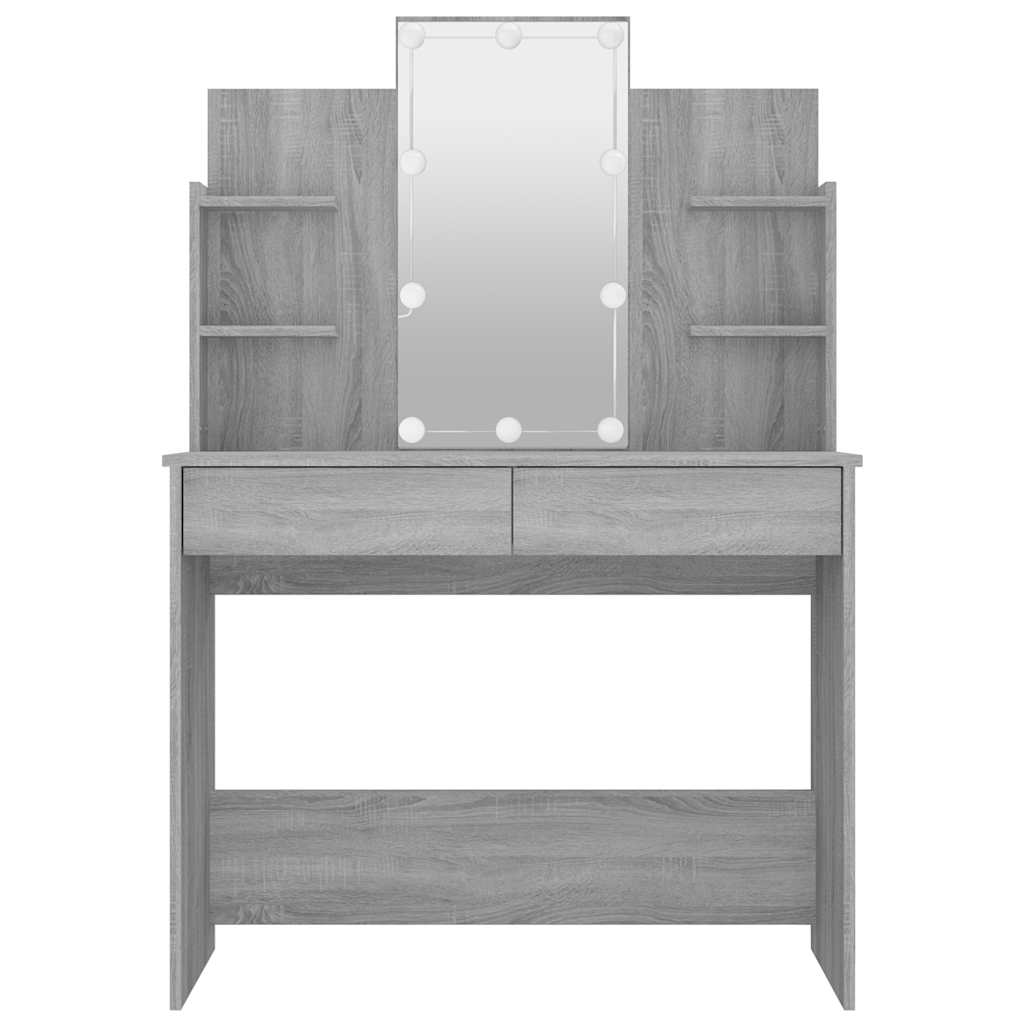 vidaXL Kaptafel met LED-verlichting 96x40x142 cm grijs sonoma eiken