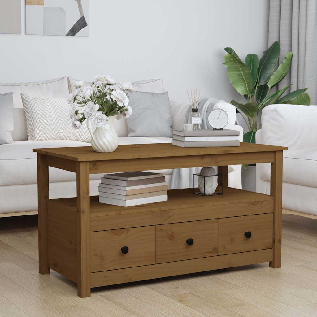 vidaXL Salontafel 102x49x55 cm massief grenenhout