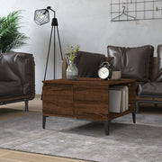 vidaXL Salontafel 55x55x36,5 cm bewerkt hout bruin eikenkleur