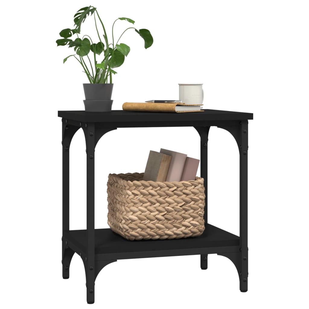 vidaXL Bijzettafel 40x30x42 cm bewerkt hout zwart