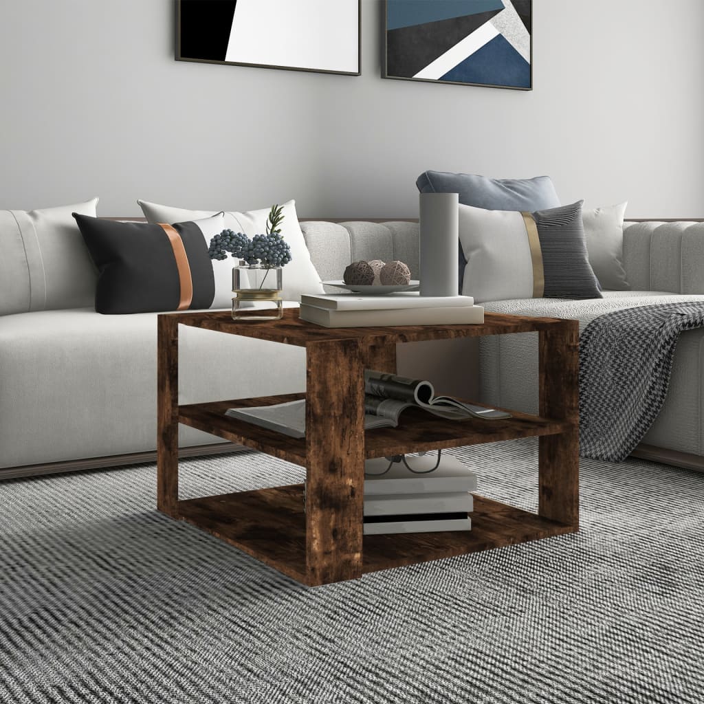 vidaXL Salontafel 60x60x40 cm bewerkt hout zwart