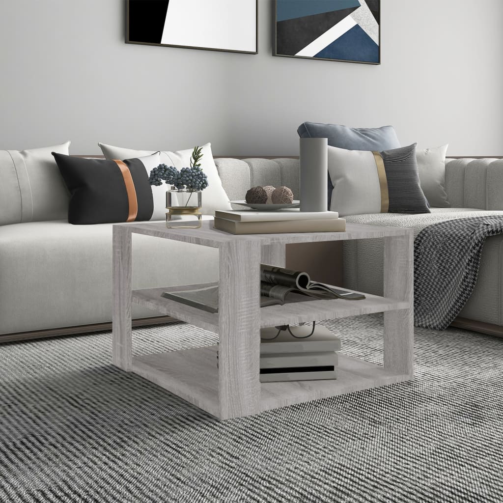 vidaXL Salontafel 60x60x40 cm bewerkt hout zwart