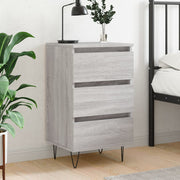 vidaXL Bedside Tables 2 pcs 40x35x69 cm Finished Wood Concrete Grey