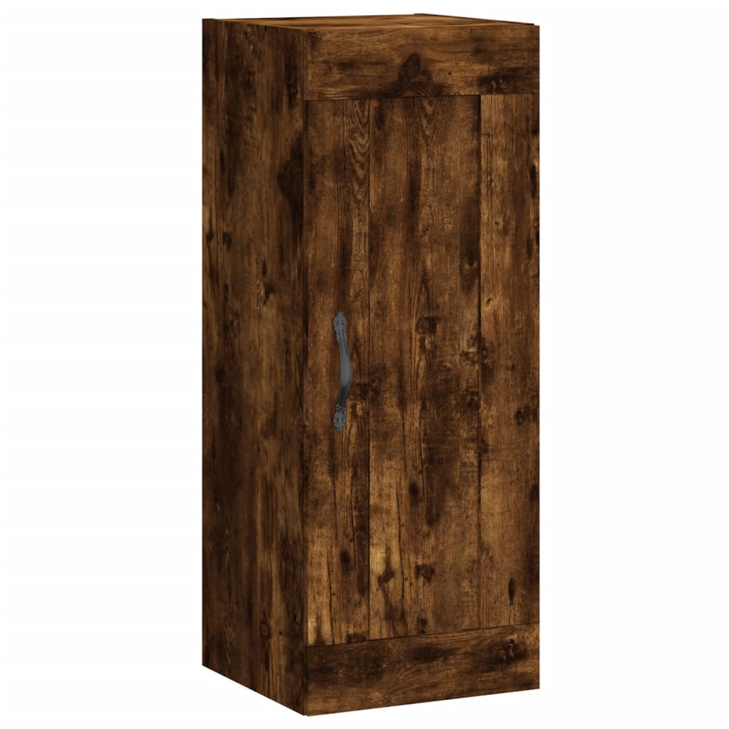 vidaXL Wandkast 34,5x34x90 cm bewerkt hout gerookt eikenkleurig - Aashly