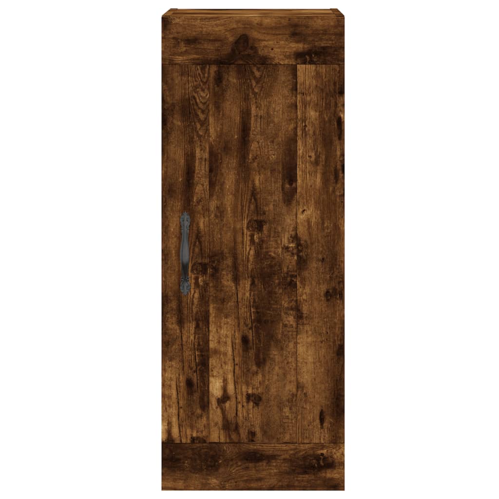 vidaXL Wandkast 34,5x34x90 cm bewerkt hout gerookt eikenkleurig - Aashly