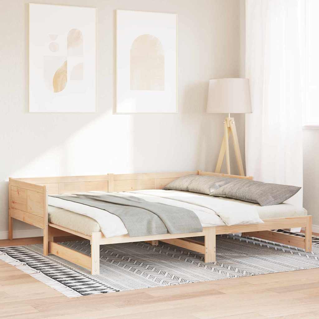 vidaXL Uittrekbare Dagbed Bruin 203,5 x 184 x 56,5 cm