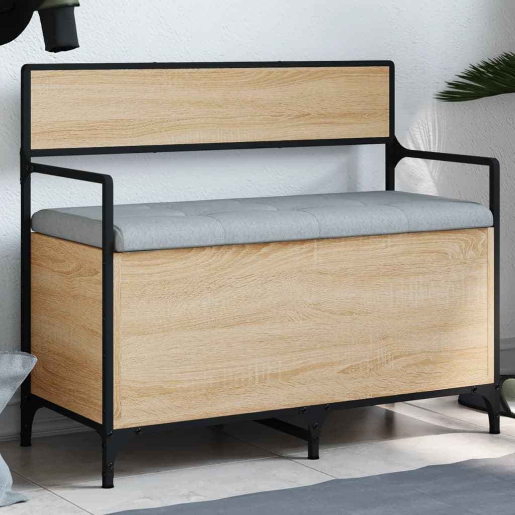 vidaXL Opbergbankje 85,5x42x73,5 cm bewerkt hout zwart