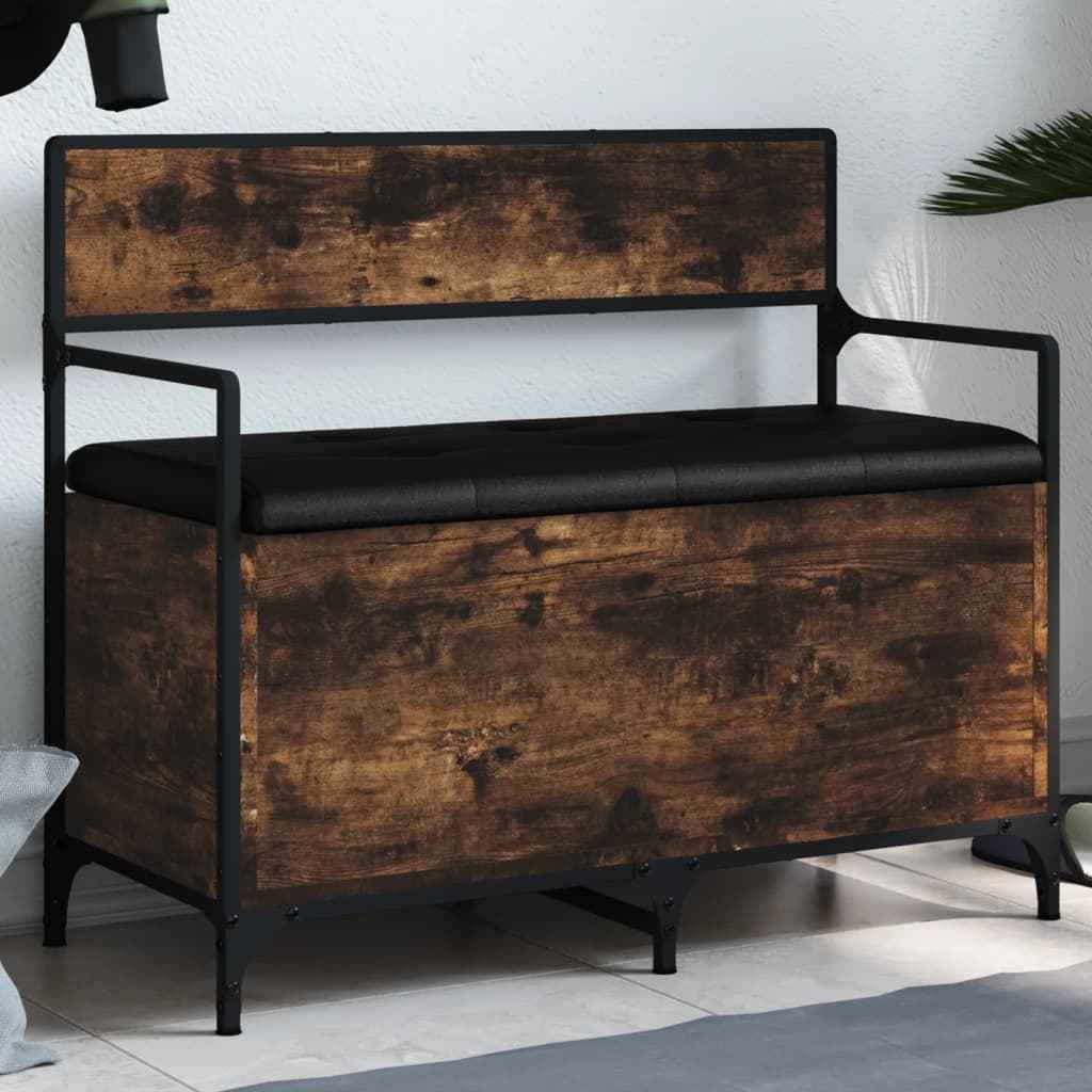 vidaXL Opbergbankje 85,5x42x73,5 cm bewerkt hout zwart