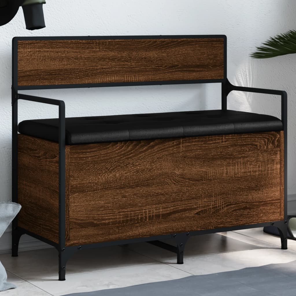 vidaXL Opbergbankje 85,5x42x73,5 cm bewerkt hout zwart