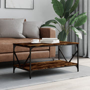 vidaXL Salontafel 90x50x45 cm bewerkt hout zwart