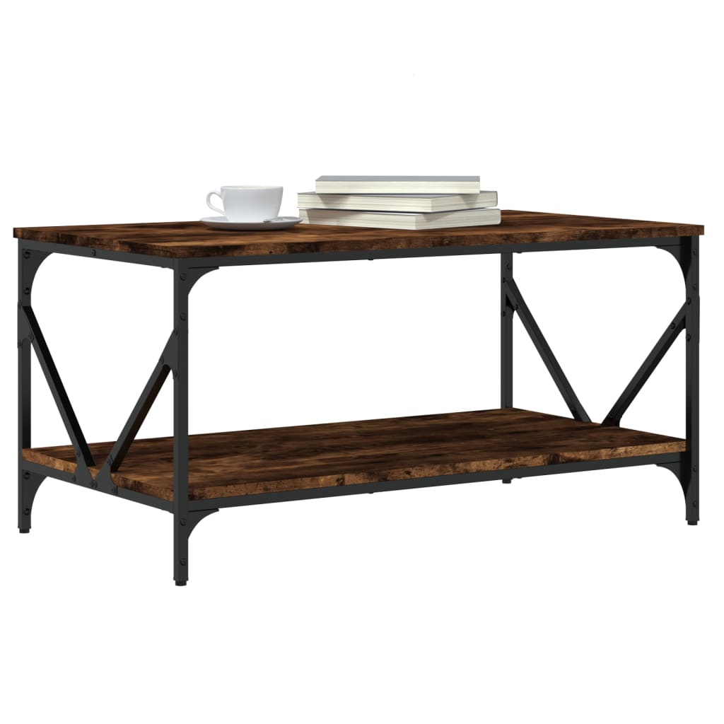 vidaXL Salontafel 90x50x45 cm bewerkt hout zwart