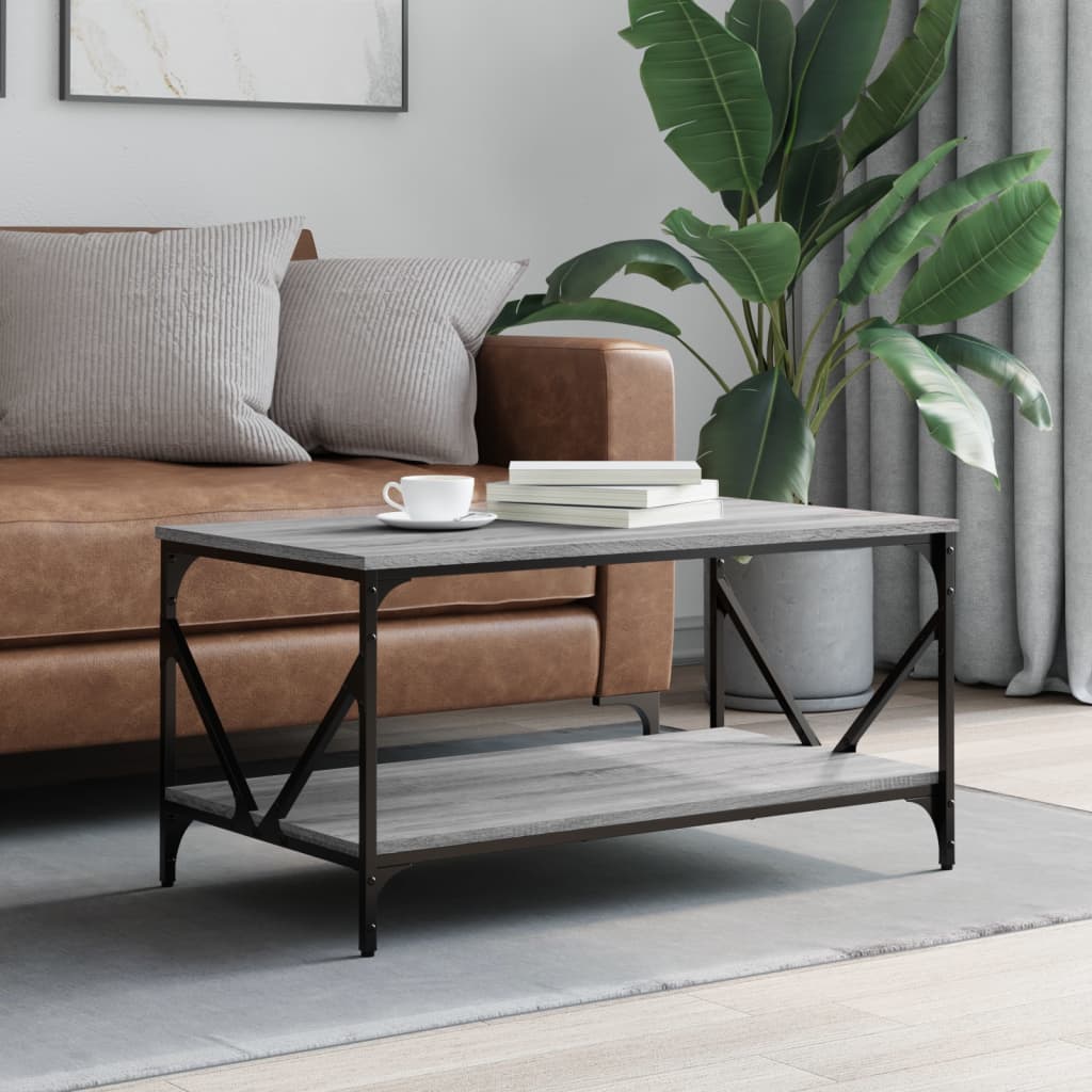 vidaXL Salontafel 90x50x45 cm bewerkt hout zwart