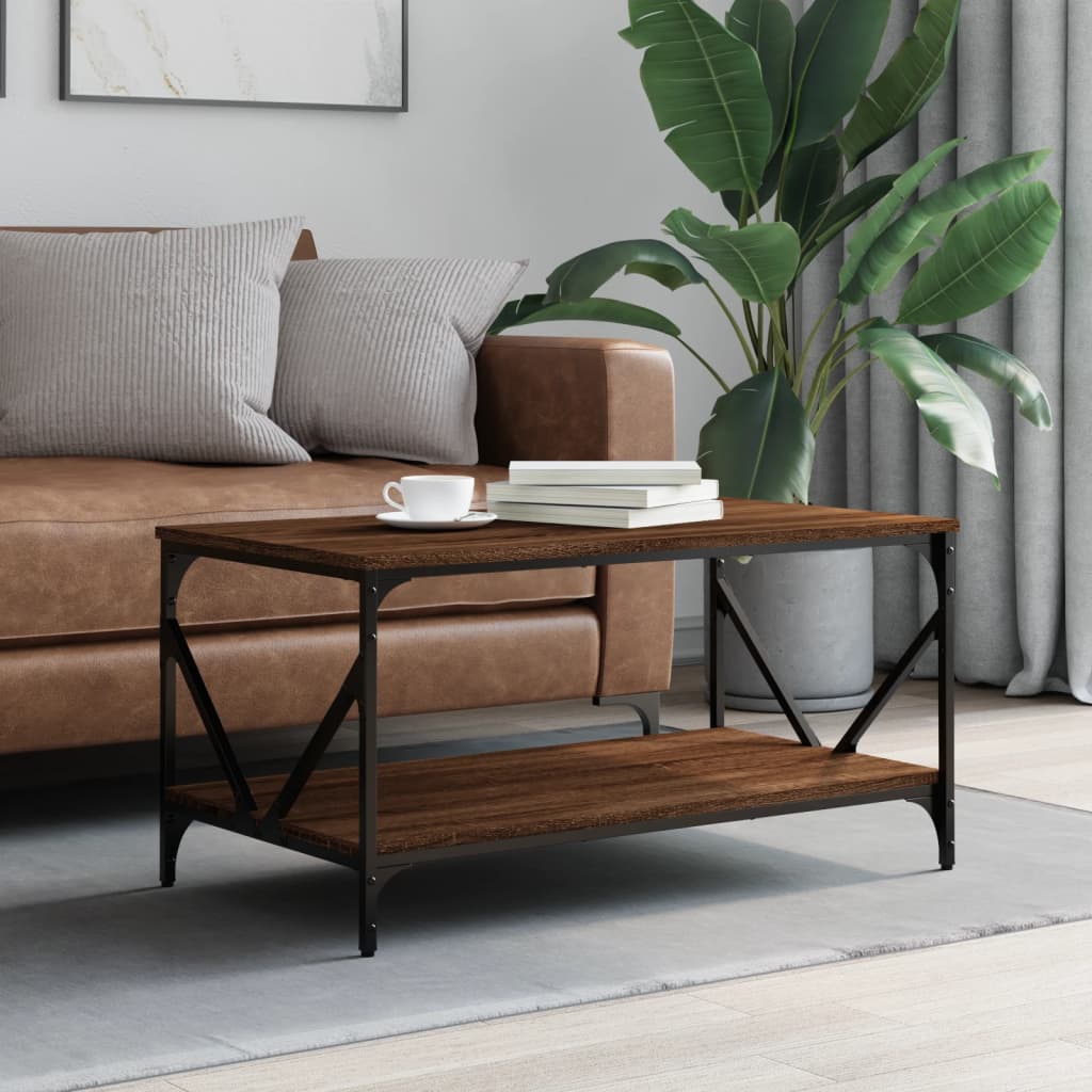 vidaXL Salontafel 90x50x45 cm bewerkt hout zwart