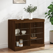 vidaXL Dressoir met LED-verlichting 81x37x67 cm wit