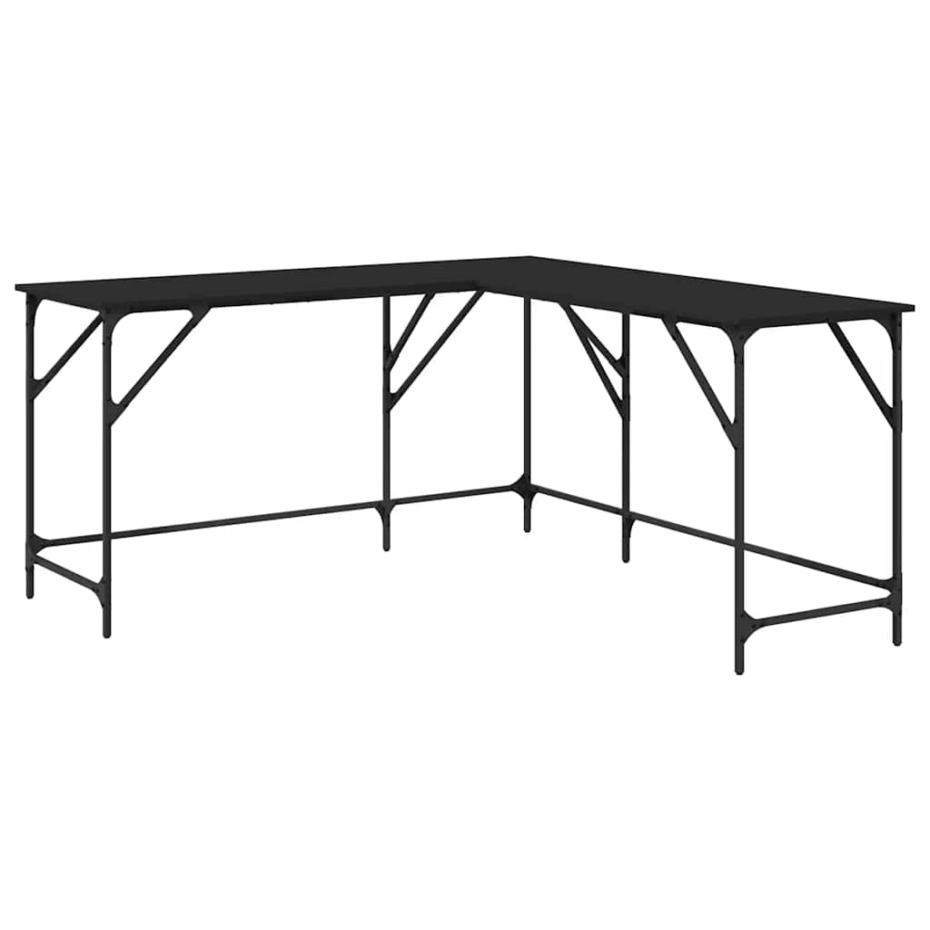 vidaXL Bureau 149x149x75 cm bewerkt hout gerookt eikenkleurig
