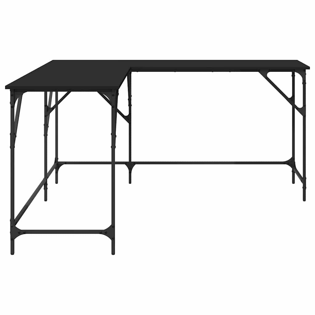 vidaXL Bureau 149x149x75 cm bewerkt hout gerookt eikenkleurig