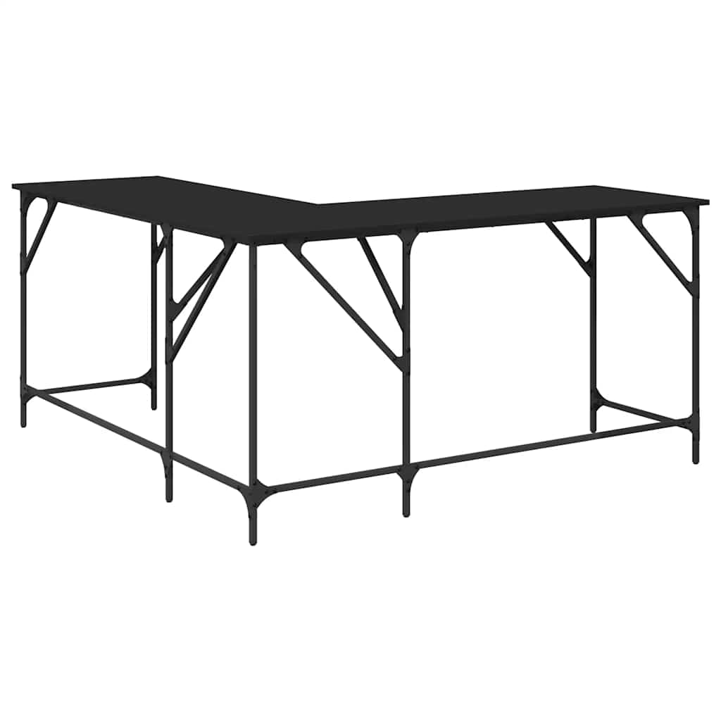 vidaXL Bureau 149x149x75 cm bewerkt hout gerookt eikenkleurig