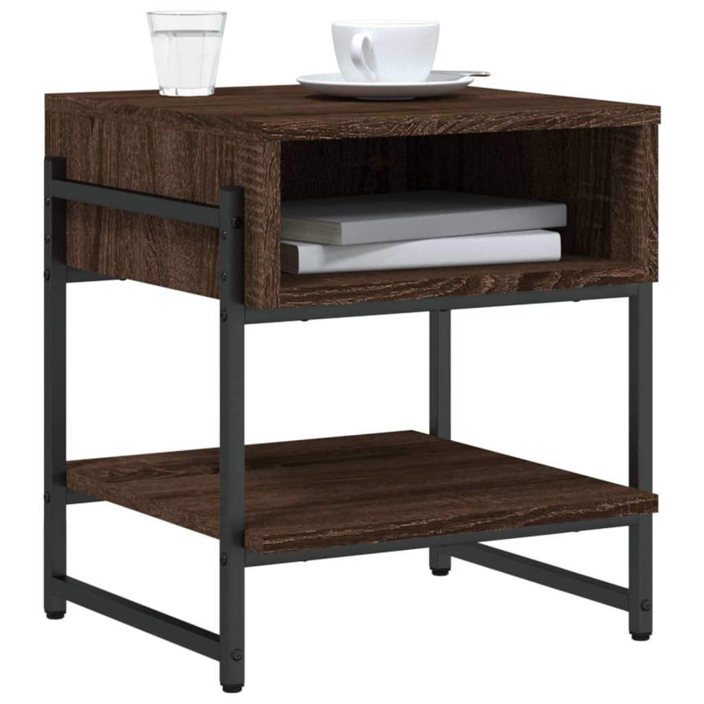 vidaXL Salontafel 40x40x45 cm bewerkt hout bruin eikenkleur