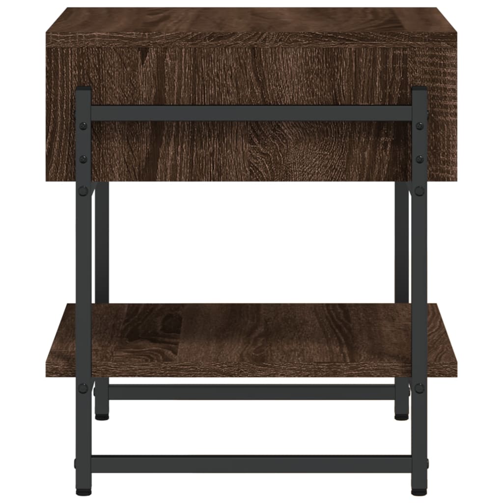 vidaXL Salontafel 40x40x45 cm bewerkt hout bruin eikenkleur