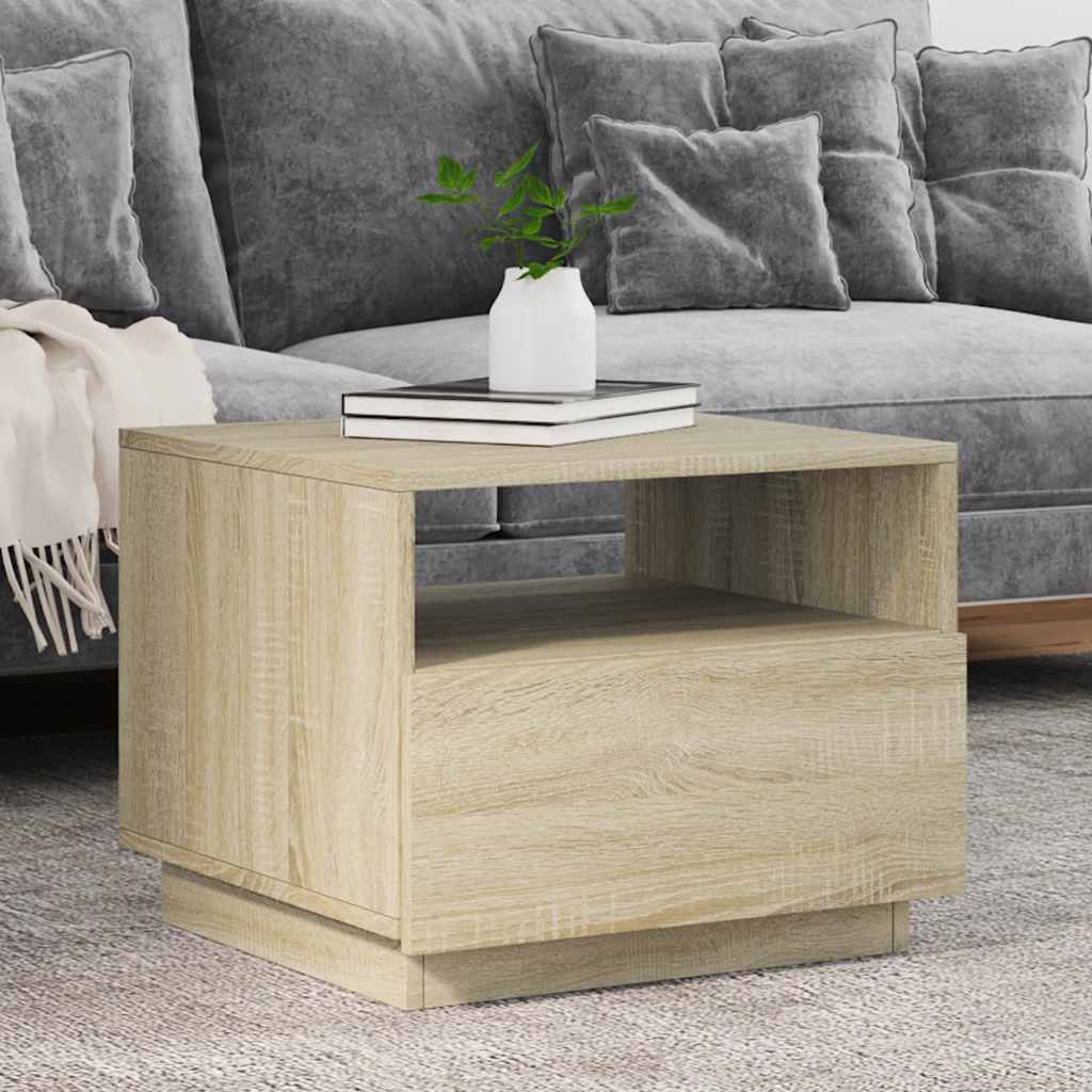 vidaXL Salontafel met LED-verlichting 50x49x40 cm zwart