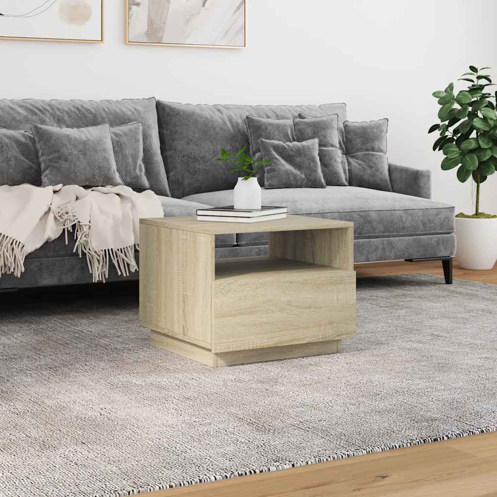 vidaXL Salontafel met LED-verlichting 50x49x40 cm zwart
