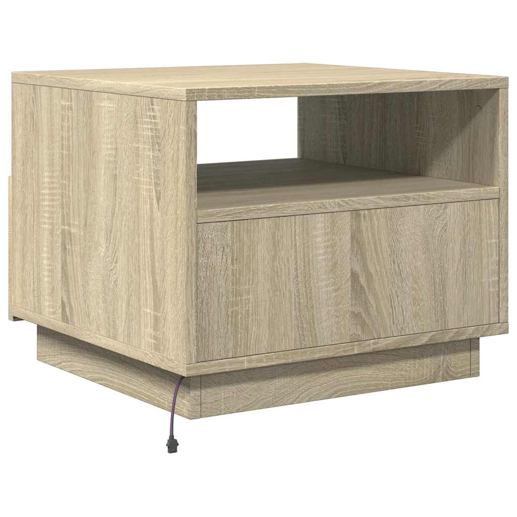 vidaXL Salontafel met LED-verlichting 50x49x40 cm zwart