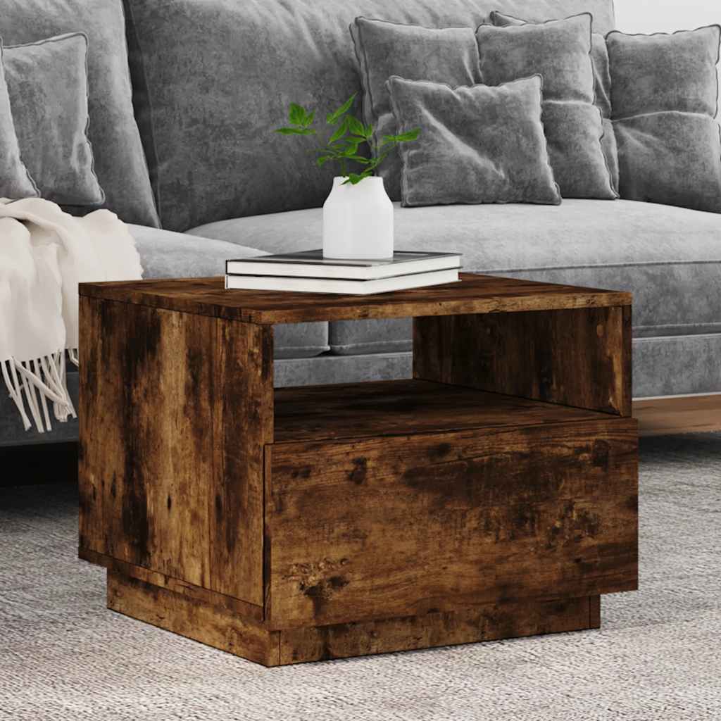 vidaXL Salontafel met LED-verlichting 50x49x40 cm zwart