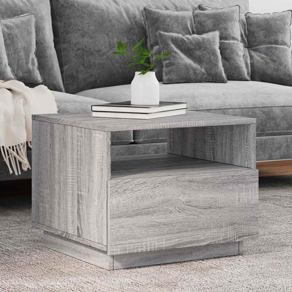 vidaXL Salontafel met LED-verlichting 50x49x40 cm zwart