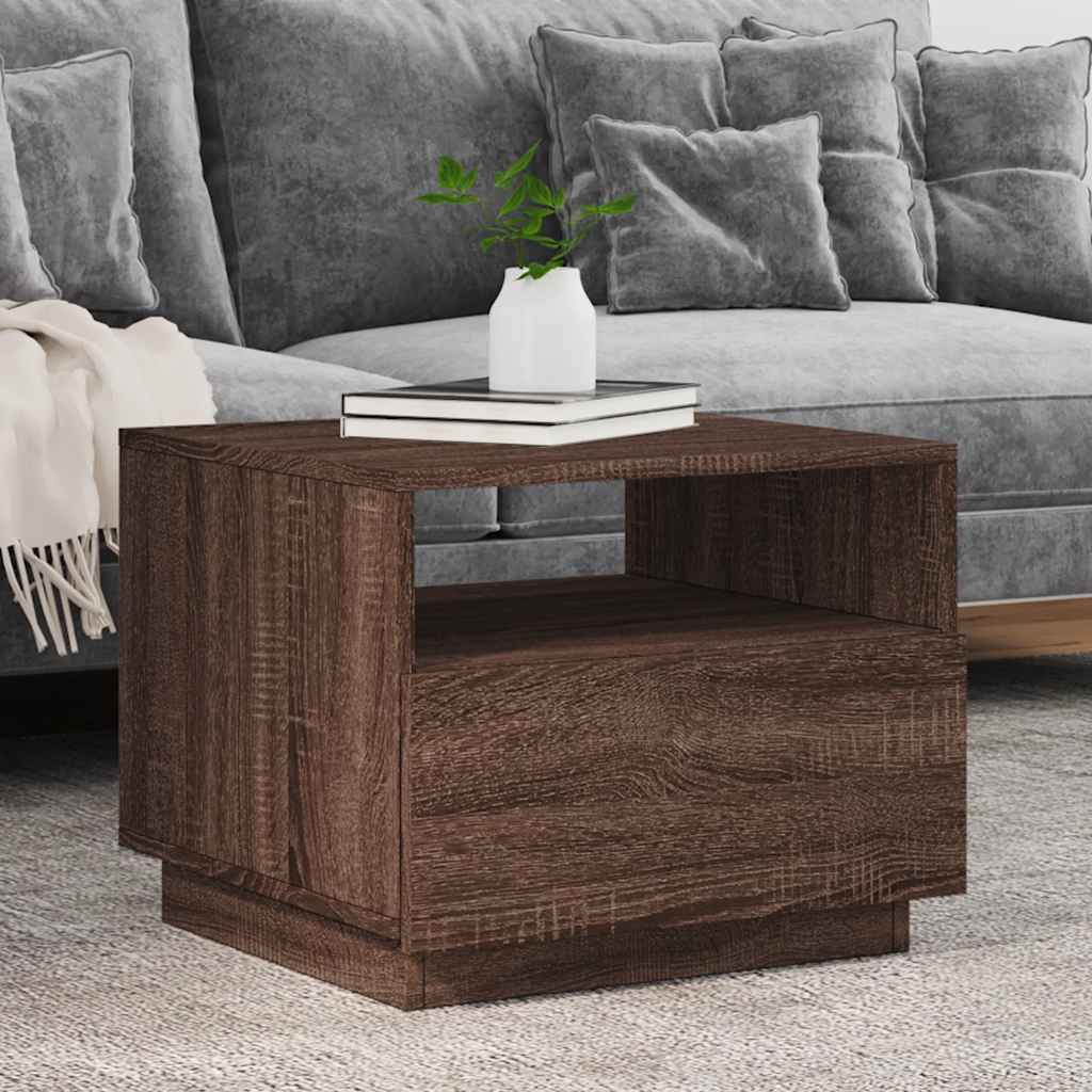 vidaXL Salontafel met LED-verlichting 50x49x40 cm zwart