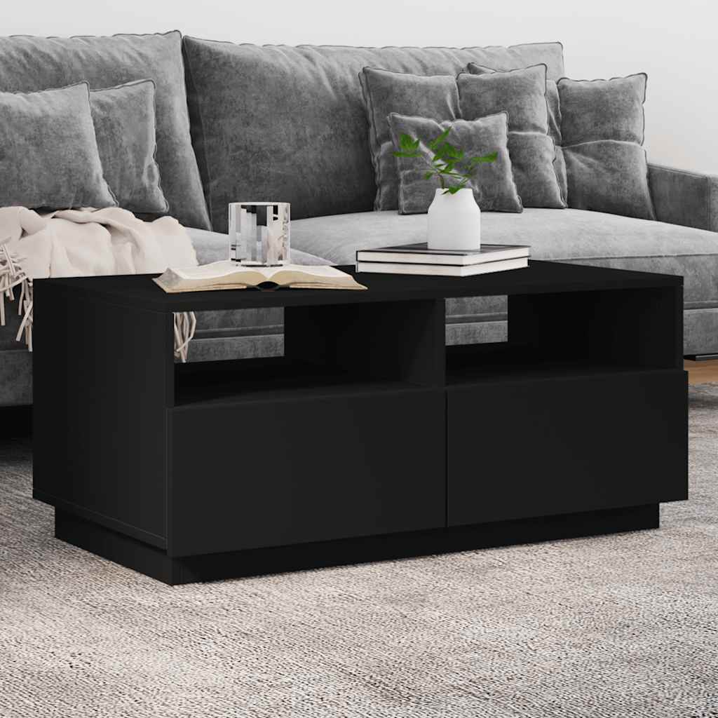 vidaXL Salontafel met LED-verlichting 50x49x40 cm zwart