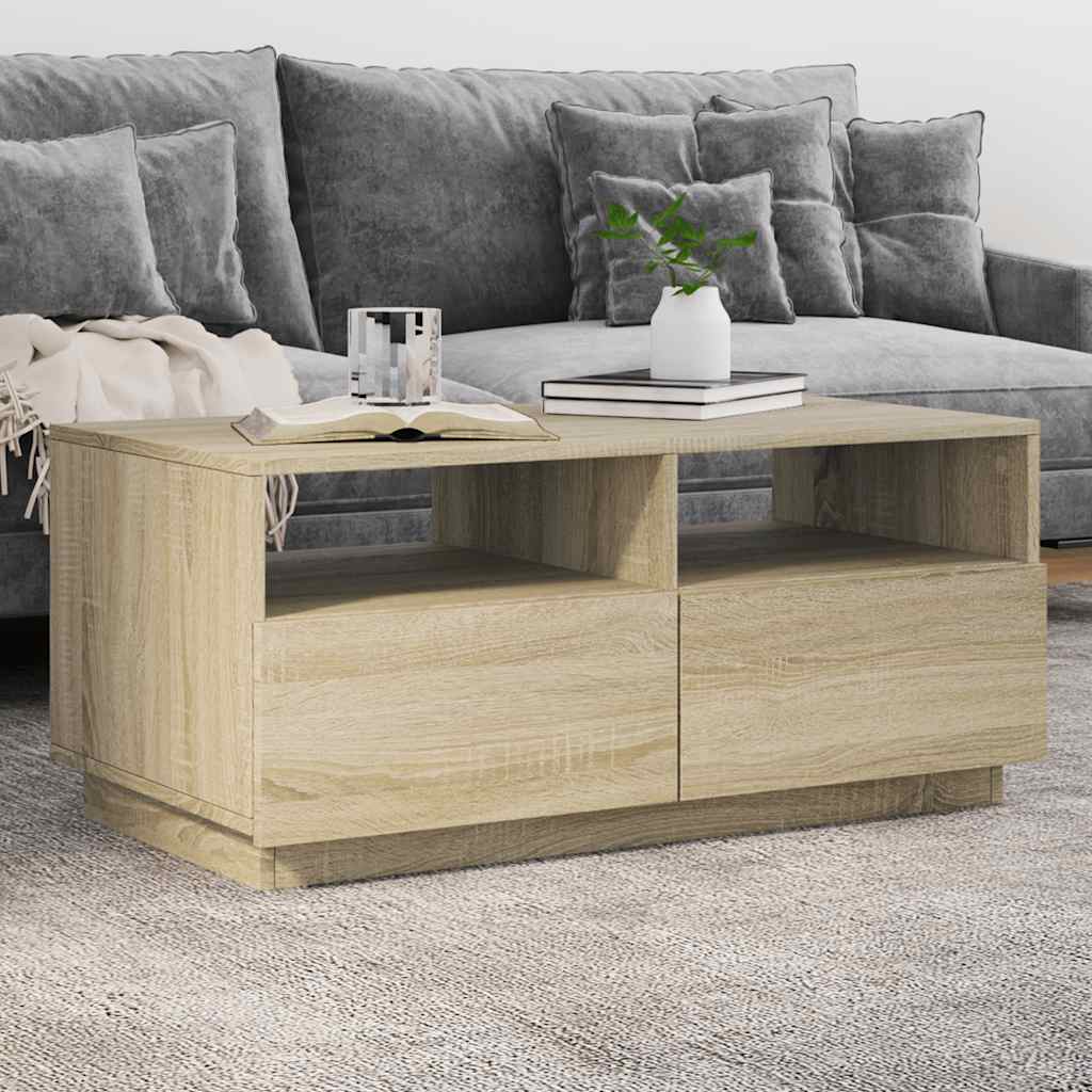 vidaXL Salontafel met LED-verlichting 50x49x40 cm zwart