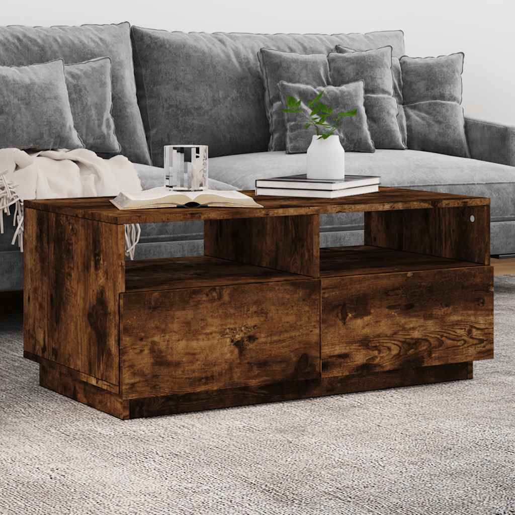 vidaXL Salontafel met LED-verlichting 50x49x40 cm zwart