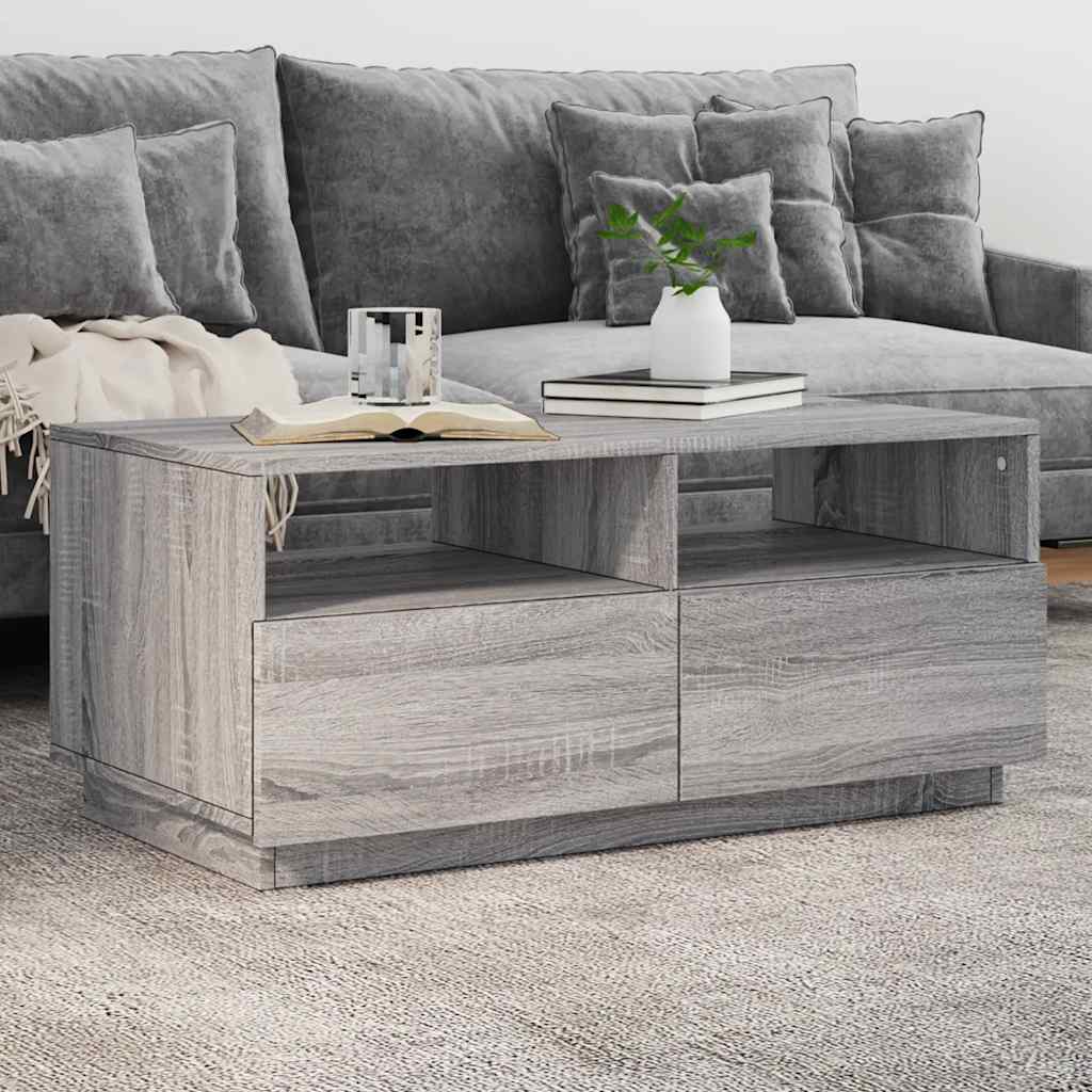 vidaXL Salontafel met LED-verlichting 50x49x40 cm zwart