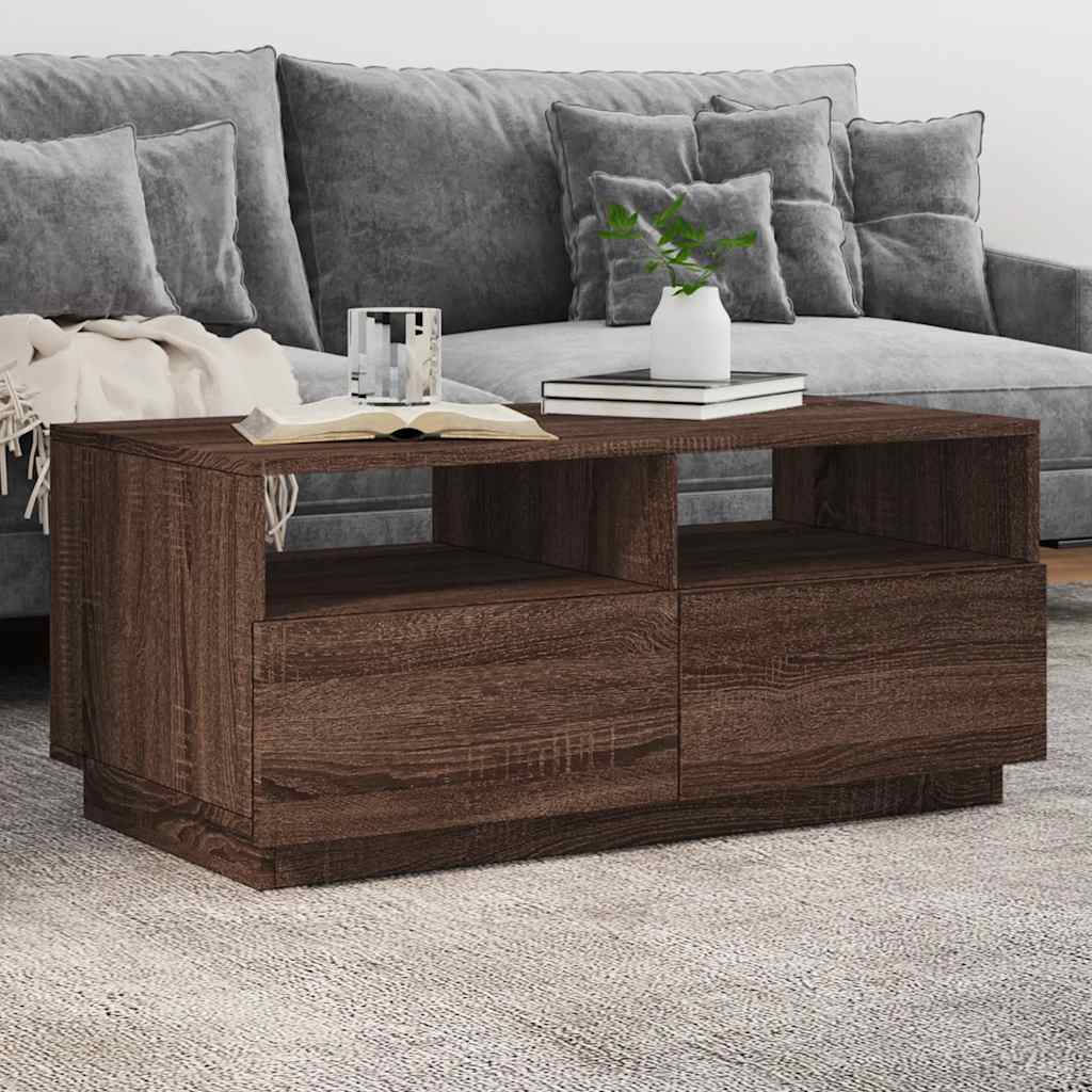 vidaXL Salontafel met LED-verlichting 50x49x40 cm zwart
