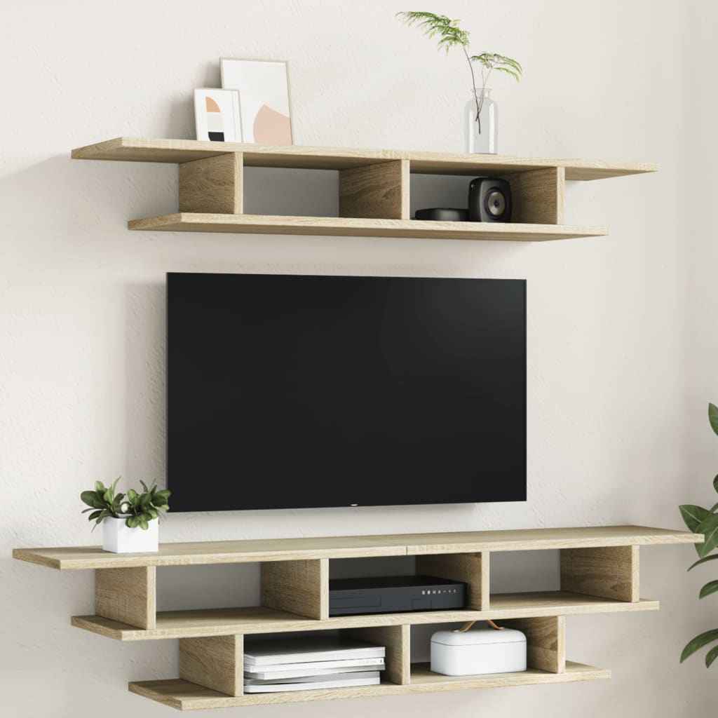 vidaXL Tv-wandmeubelset bewerkt hout wit