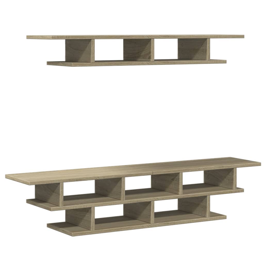 vidaXL Tv-wandmeubelset bewerkt hout wit