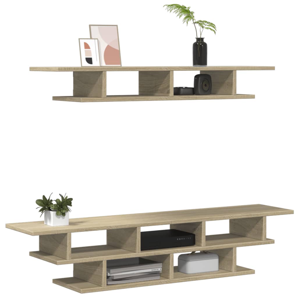 vidaXL Tv-wandmeubelset bewerkt hout wit